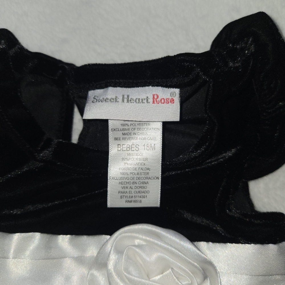 Sweet Heart Roses 18M Velvet Balloon Dress Satin Sash & Rose Posh Vintage Baby - Picture 12 of 16